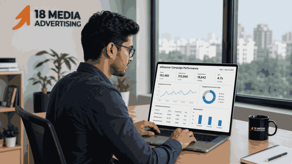 Performance tracking dashboard used in influencer marketing services in Pune for measurable ROI
