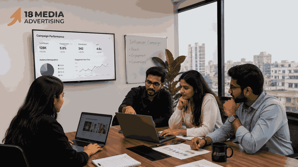 Team at an influencer marketing agency in Pune planning a data-driven campaign strategy