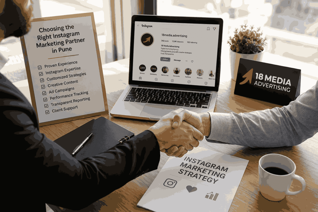 Business owner selecting Top Instagram Marketing Services In Pune using a checklist