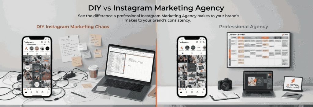 DIY marketing vs professional Instagram Marketing Agency comparison
