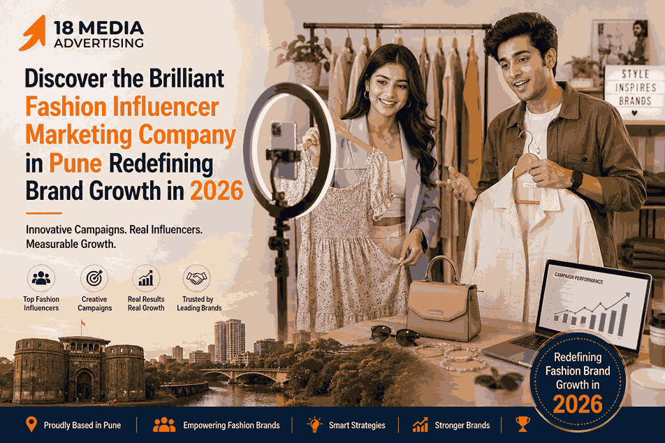 Male and female fashion influencers creating branded content in a fashion studio for a Fashion Influencer Marketing Company in Pune.