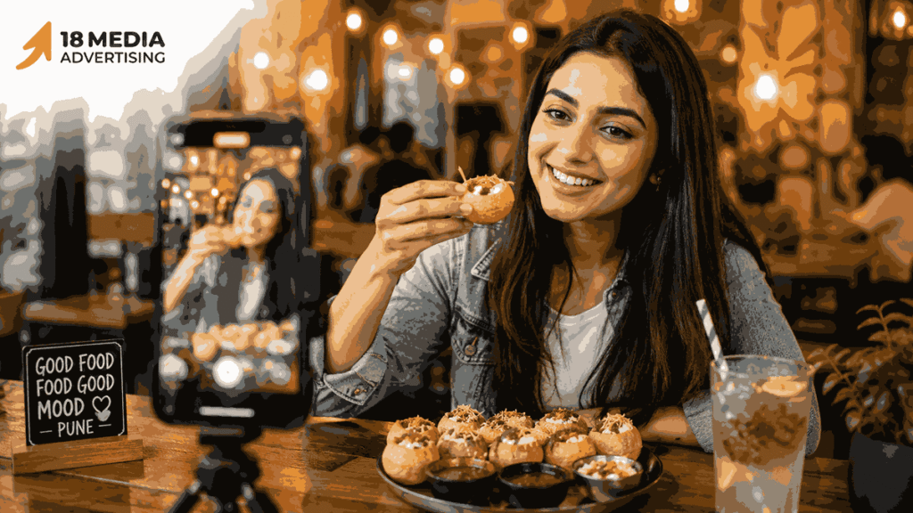 Food Influencer Marketing Services In Pune content shoot at a local café