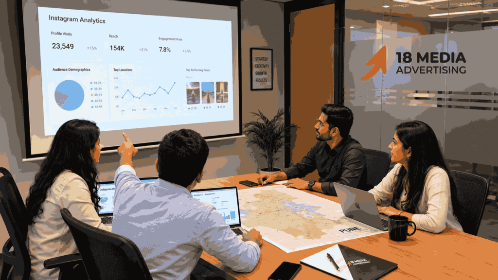 Planning session for Instagram Marketing Services In Pune focused on local neighborhoods